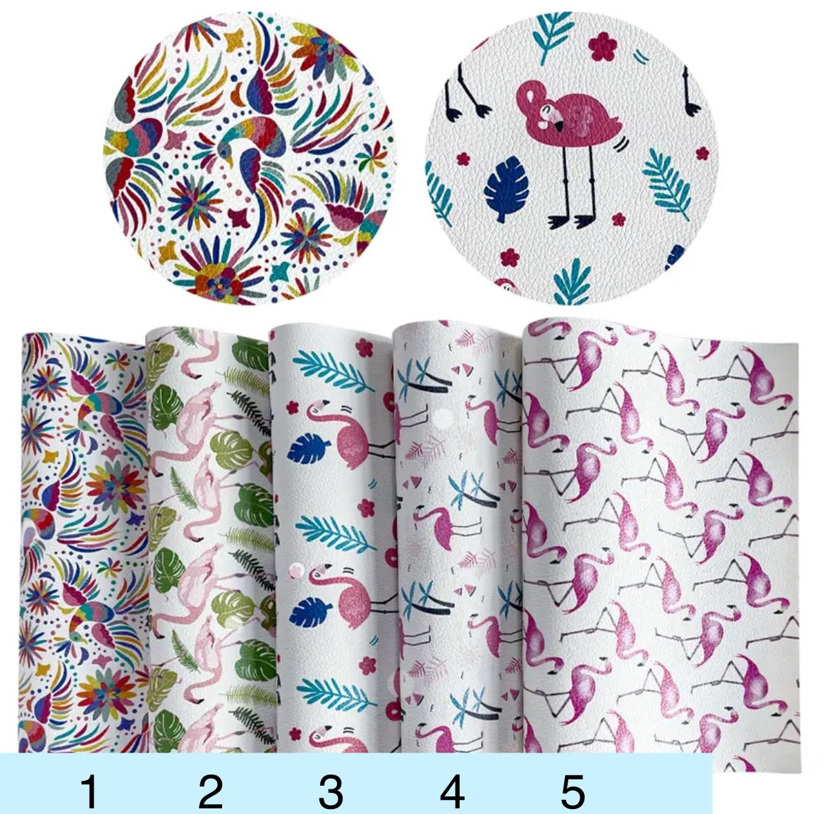 Fun Flamingos Collection Faux Leather Accessories: Bookmark, Envelope Wallet, Card Holder