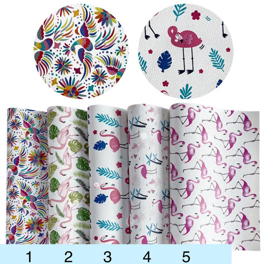 Fun Flamingos Collection Faux Leather Accessories: Bookmark, Envelope Wallet, Card Holder