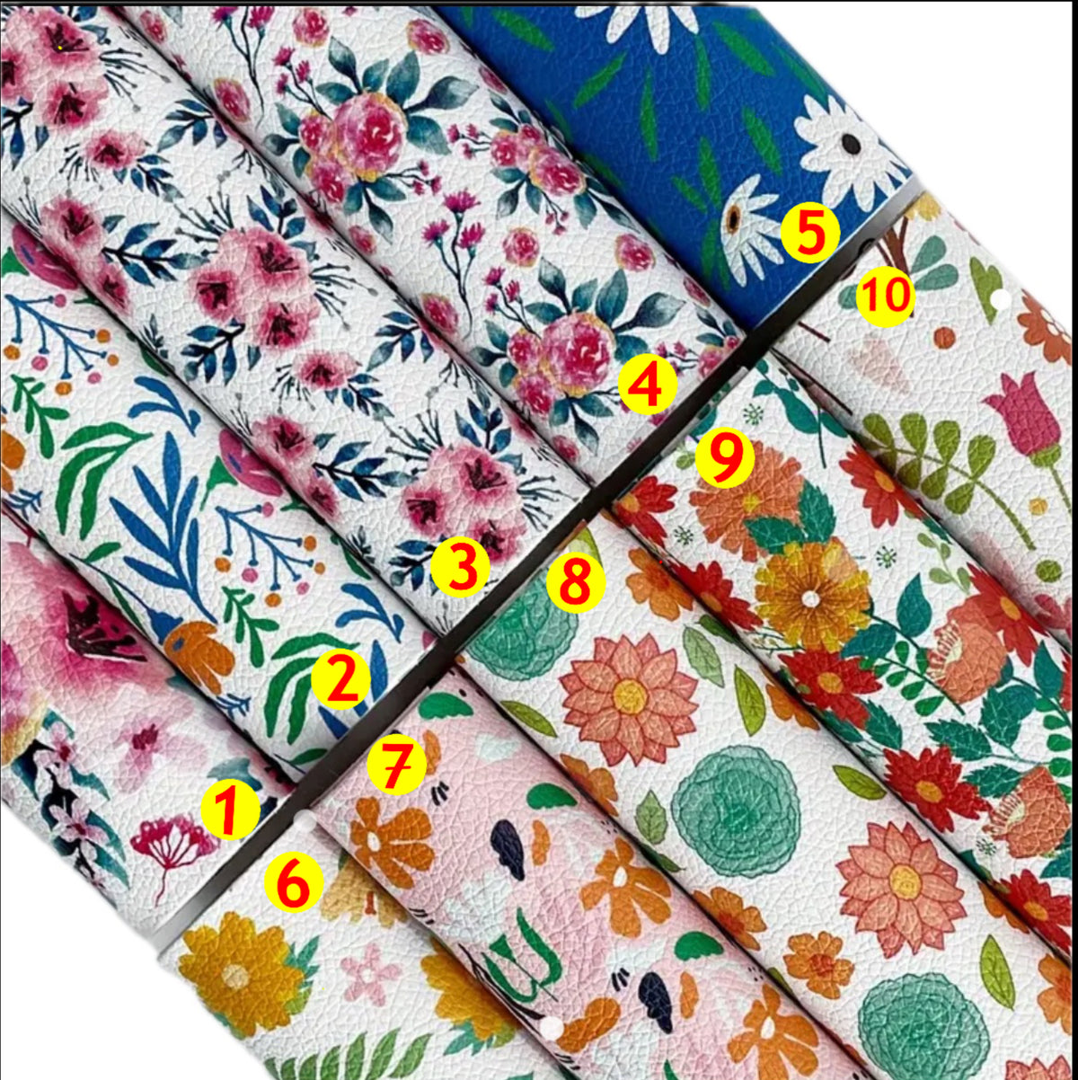 Bold Floral Collection Faux Leather Accessories: Bookmark, Envelope Wallet, Card Holder