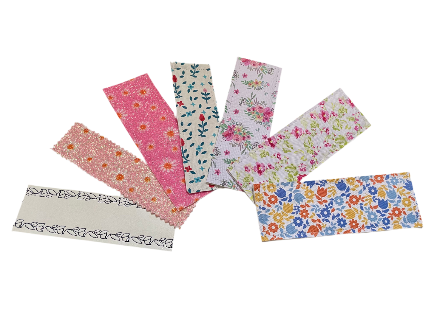 SEAM SOCIETY Soft Floral Collection Faux Leather Accessories: Bookmark, Envelope Wallet, Card Holder