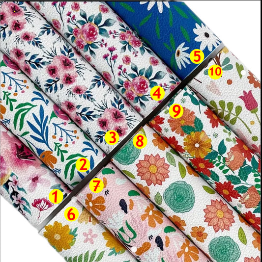 Bold Floral Collection Faux Leather Accessories: Bookmark, Envelope Wallet, Card Holder