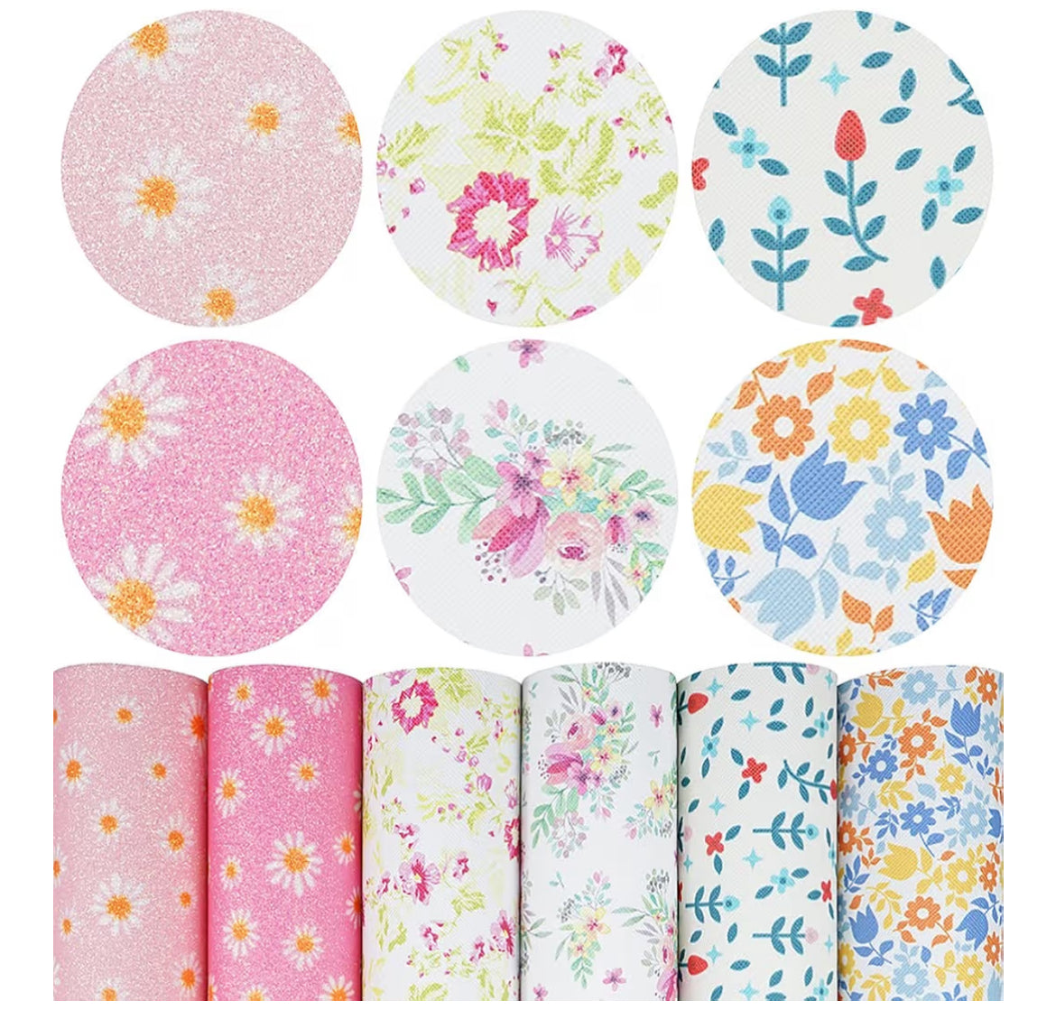 SEAM SOCIETY Soft Floral Collection Faux Leather Accessories: Bookmark, Envelope Wallet, Card Holder