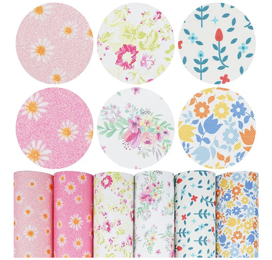 SEAM SOCIETY Soft Floral Collection Faux Leather Accessories: Bookmark, Envelope Wallet, Card Holder