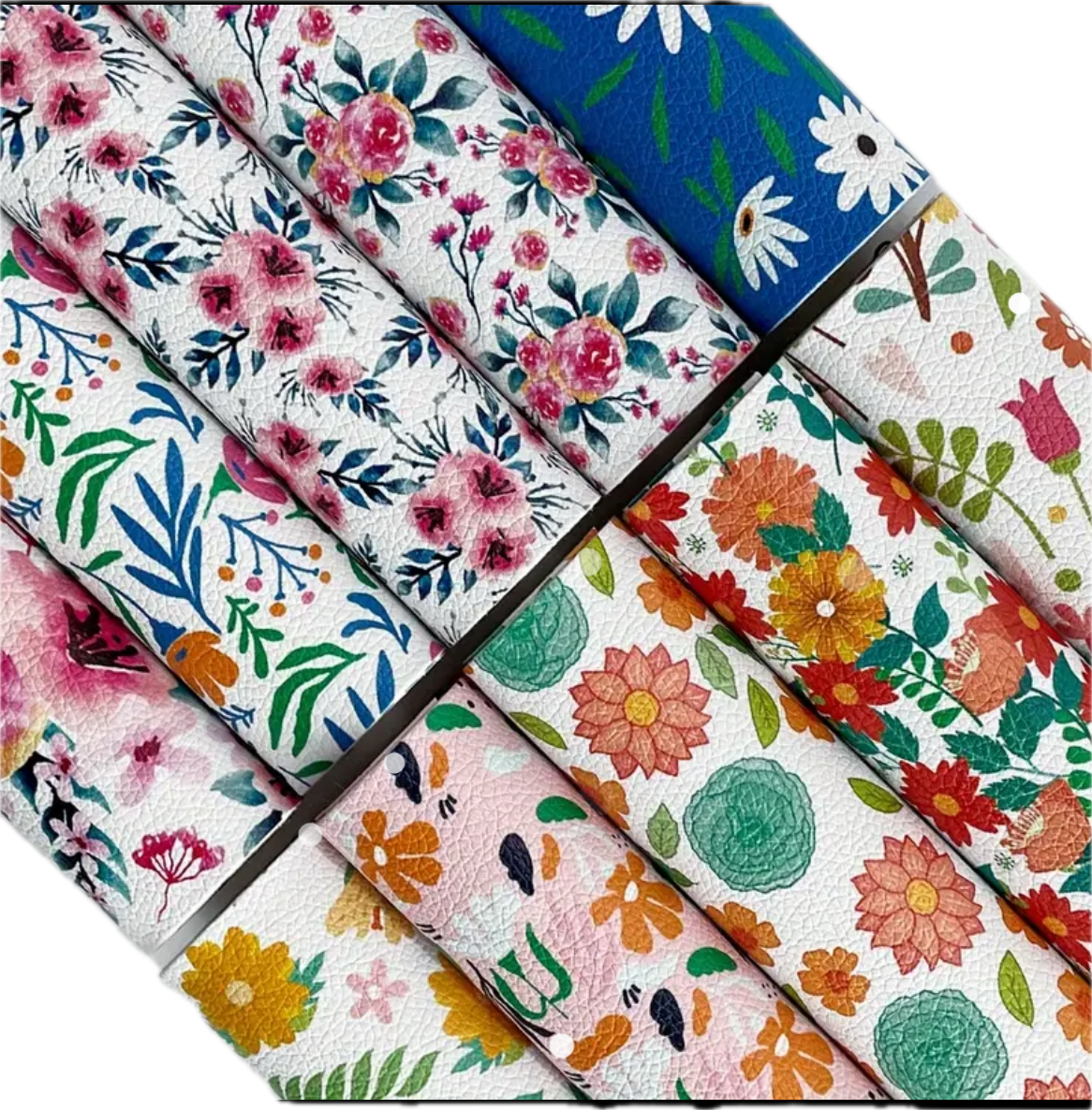 Bold Floral Collection Faux Leather Accessories: Bookmark, Envelope Wallet, Card Holder